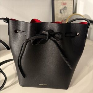 Mansur Gavriel Black Crossbody Bag with Red Interior